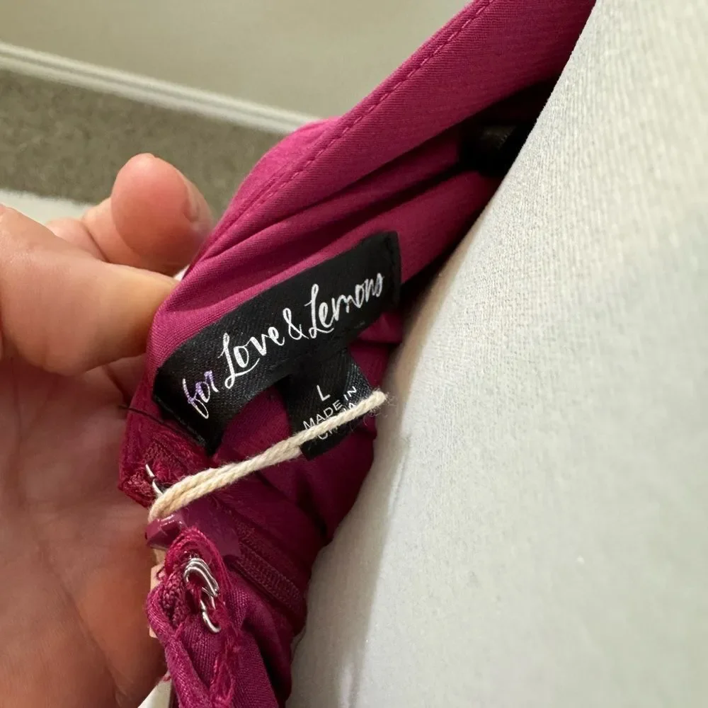 For Love & Lemons Allie Mini Dress Size L NWT - Picture 8 of 11